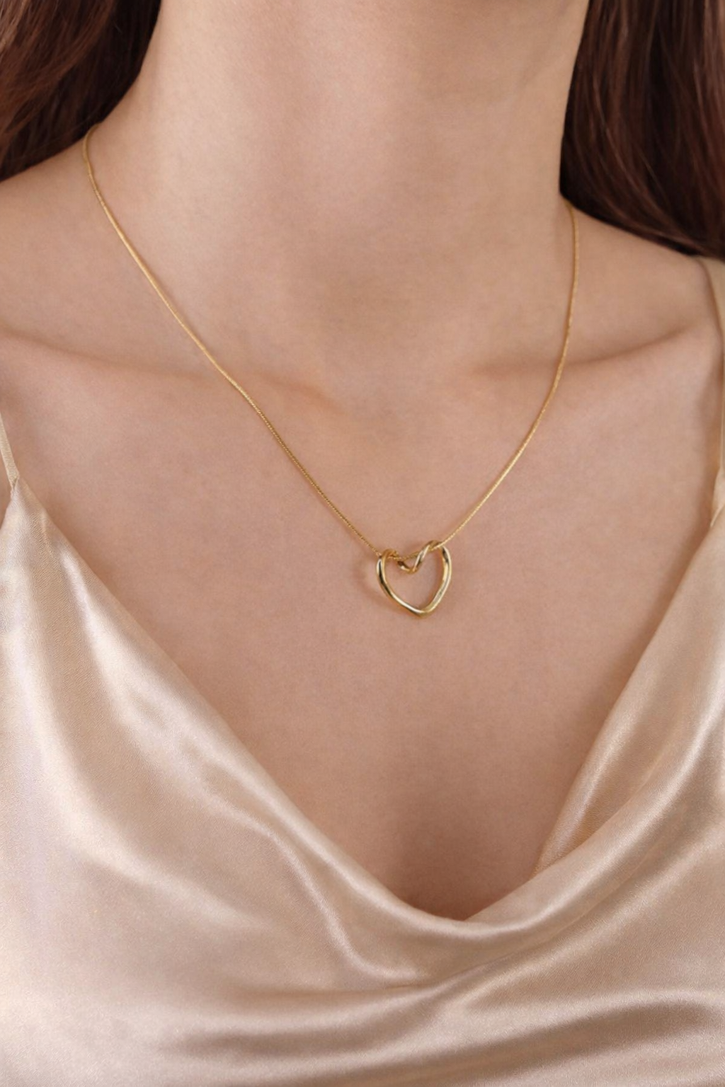 Heart Outlined Gold-Plated Anti Tarnish Necklace