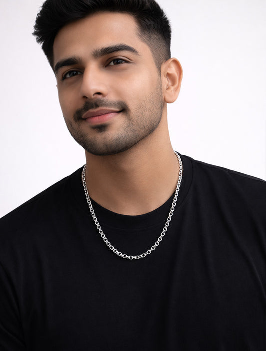 Round Spike 925 Pure Silver Chain