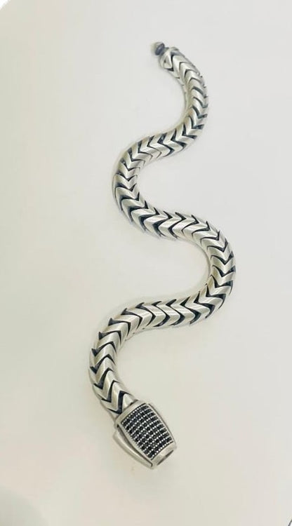 Men's Viper Crest Pure 925 Silver Turkish Bracelet