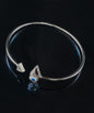Silver Cuff with Evil Eye 925 Free Size Bracelet