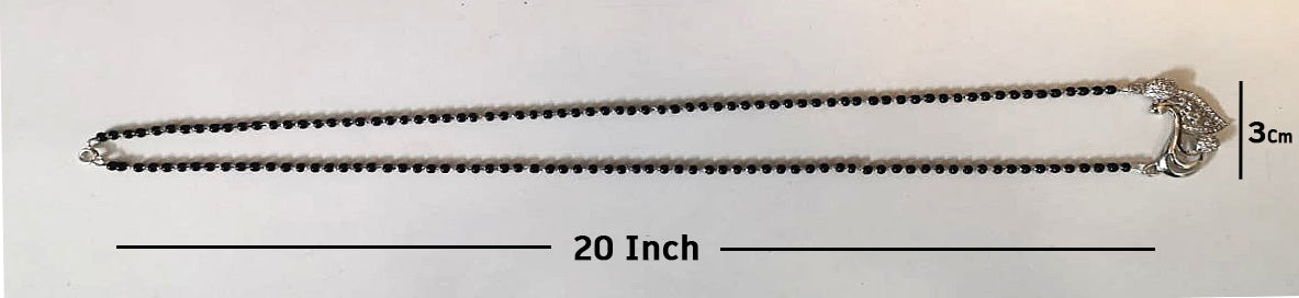 KAAVI Floral Leafy Heart Modern Stylish Pure 925 Silver Mangalsutra