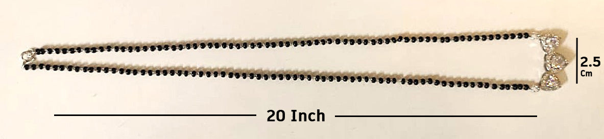 KAAVI Three Heart Mangalsutra Pure 925 Silver