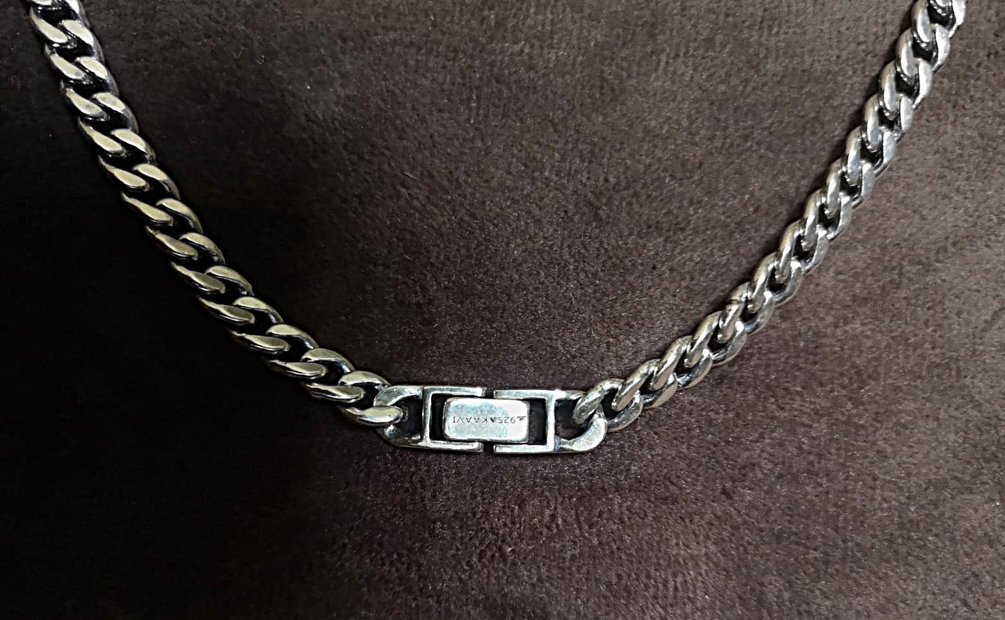 Frill Italian Cuban Linkage 925 Silver Chain by KAAVI JEWELLERRS