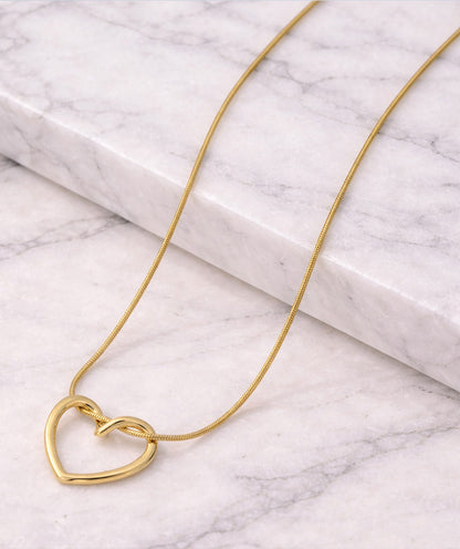Heart Outlined Gold-Plated Anti Tarnish Necklace