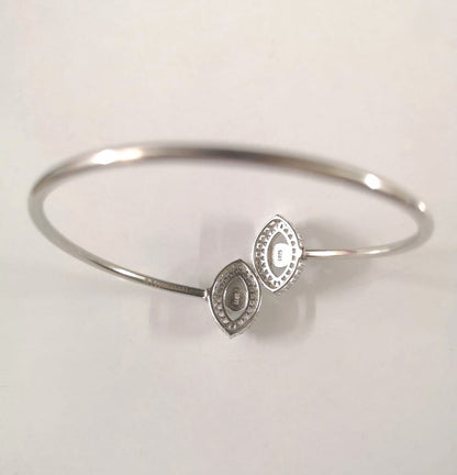Women Pure 925 Silver Evil Eye Bracelet