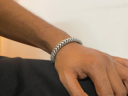 Men's Viper Crest Pure 925 Silver Turkish Bracelet