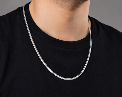 Fashion Frill Pure 925 Oxidized Silver Men's Chain