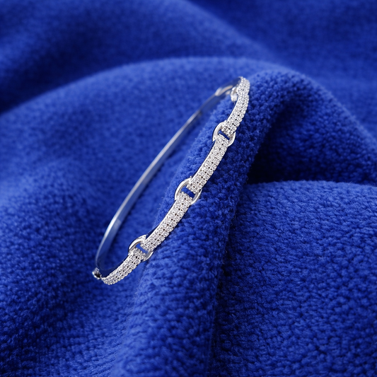 Floral Cuban Sparkle Zircon Bracelet for Women