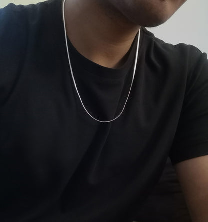 Men's Herringbone Pure 925 Silver Chain