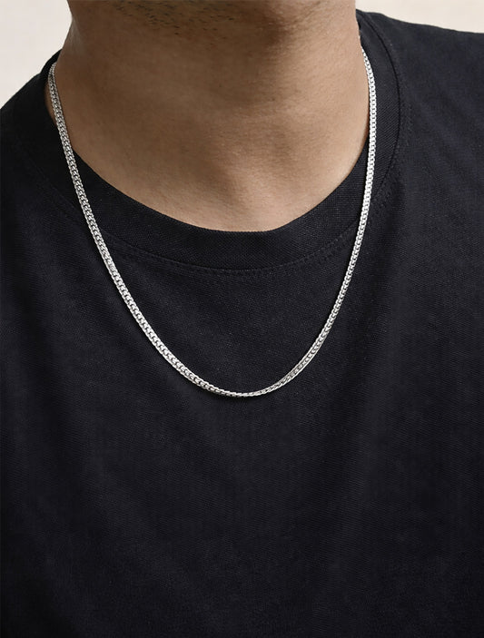Everyday Frizzycompact Oxidized Men's 925 Silver Chain
