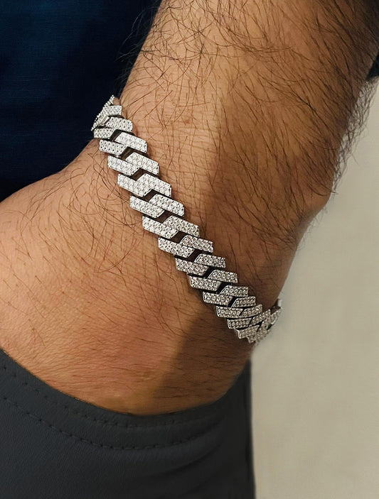 Venus Luxe Italian Zircon 925 Silver Bracelet for Men