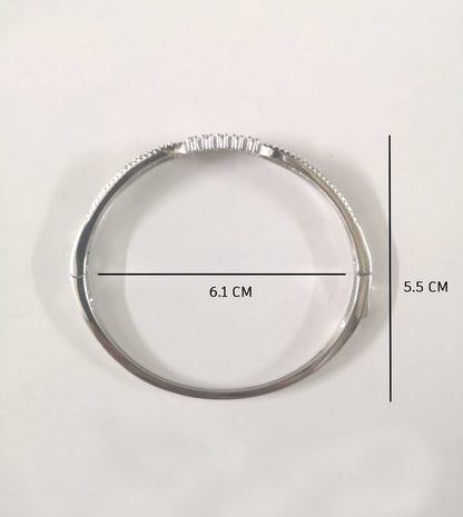 Women Silver Signature Solitaire Pure 925 Silver Bracelet