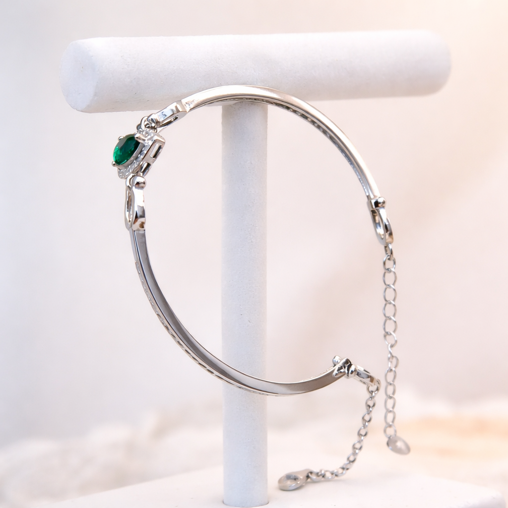 Evergreen Halo 925 Silver Bracelet For Female