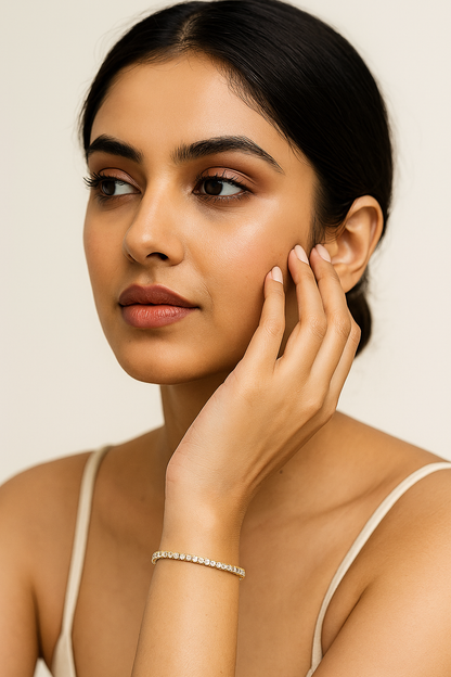 Geometric Bracelet With Zircon Inlay 18K Gold Plated Women's Fashion Jewelry