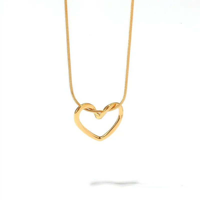 Heart Outlined Gold-Plated Anti Tarnish Necklace