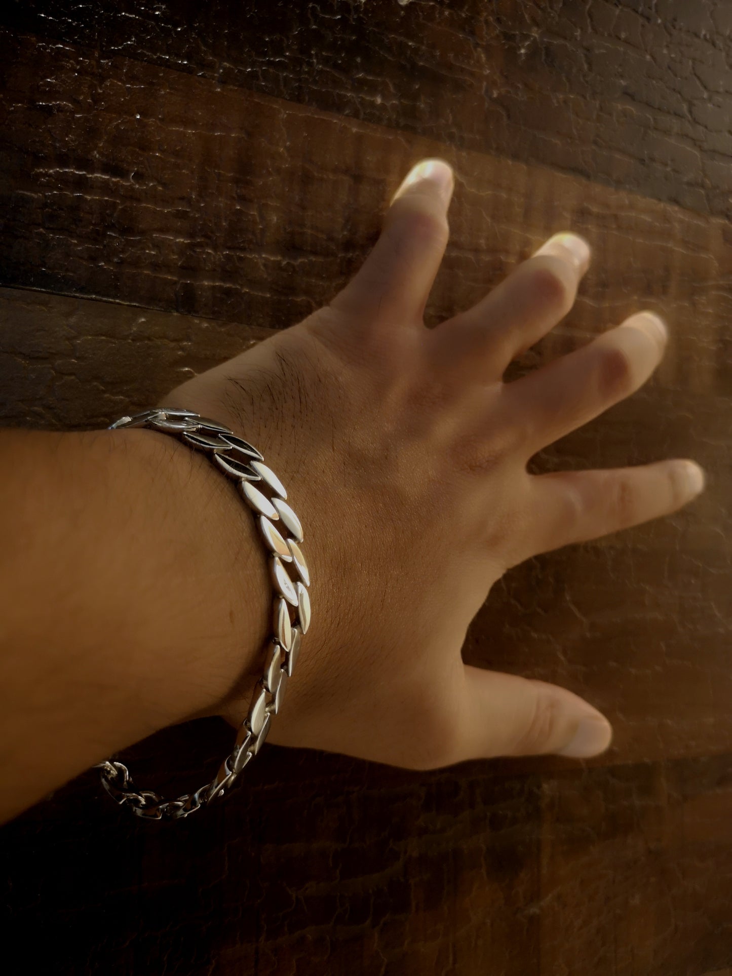 Men's Classic Cuban Leafy Cut Pure Silver Bracelet