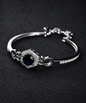 Blue Plated Sapphire & Cubic Zirconia Studded Tennis Woman Silver 925 Bracelet