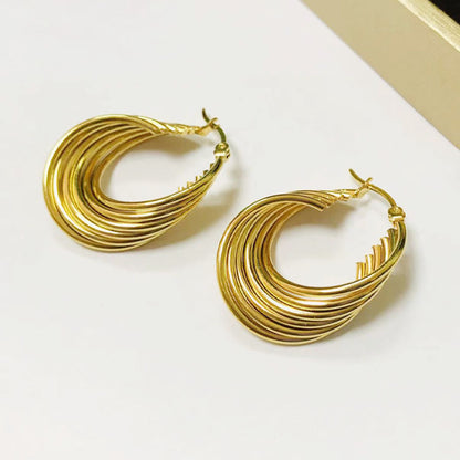 1 Pair Lady Geometric 18k Gold Plated Female Earrings