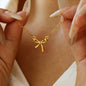Elegant Bow Knot 18 K Gold Thick Plated Necklace For Women