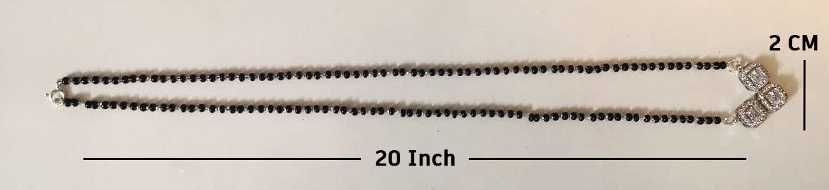 Blooming 925 Pure Silver Sliced Rectangular Shaped Mangalsutra