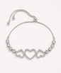 Silver Classic Blooming Heart Bracelet