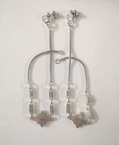 KAAVI Women's Mystical Flower 925 Oxidized Silver chain Anklet