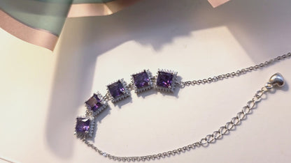 Rosé Violet Twilight Silver Bracelet