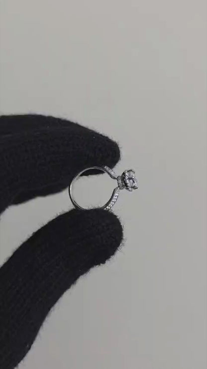 Aurielle Halo Solitaire Ring For Women